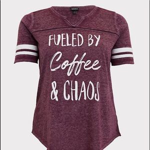 Torrid| Fueled by coffee & chaos Football Tee